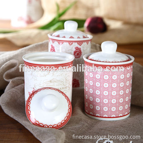 180CC Elegant Fine New Bone China Small Ceramic Canister of Oriental Manor